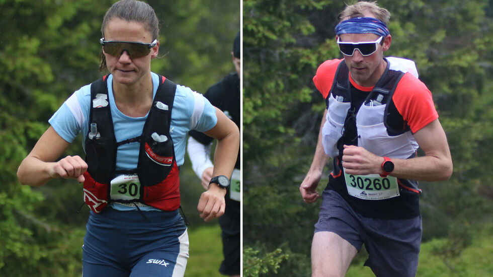 Ragnhild Haukåen og Magnus Bleken tok førsteplassene i årets Birken fjellmaraton. (Foto: Rolf Bakken)