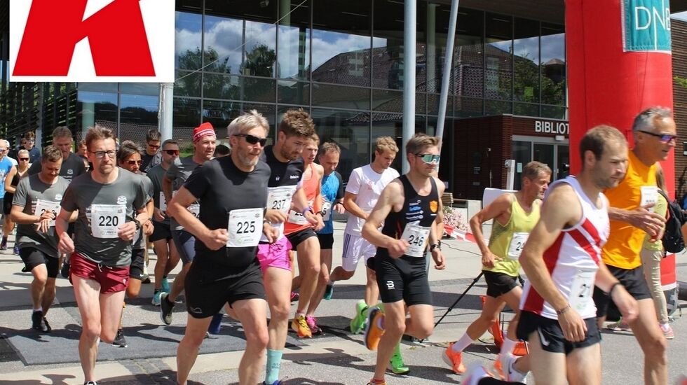 Fra 10 km-starten på Rådhusplassen i Kongsvinger i 2022. (Foto: Heidi Aarstad)