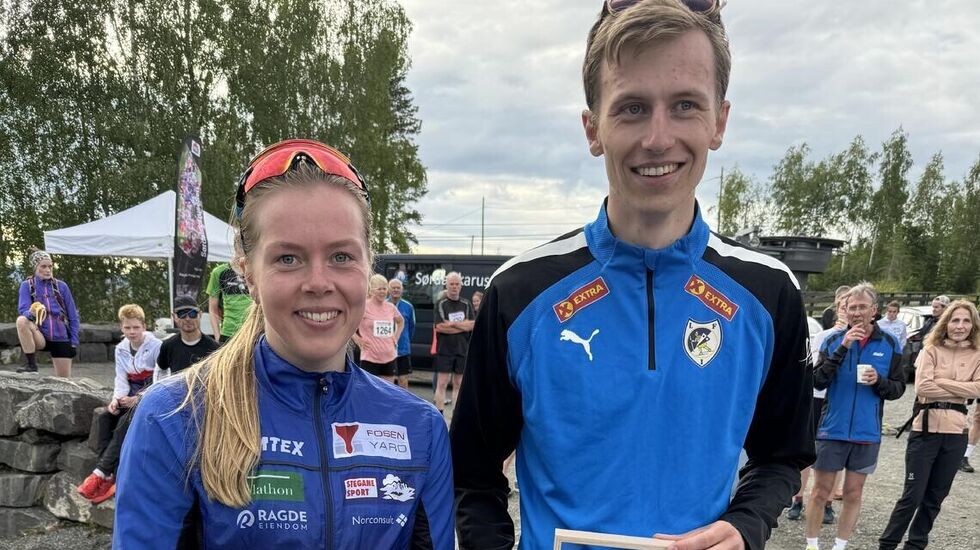 I år som i fjor var Karoline Erdal og Leif Christian Tallaksen best. I år var løypa tilbake til normal lengde 4 km etter en forkortet løype i fjor.  (Foto: Hans Adolfsson)