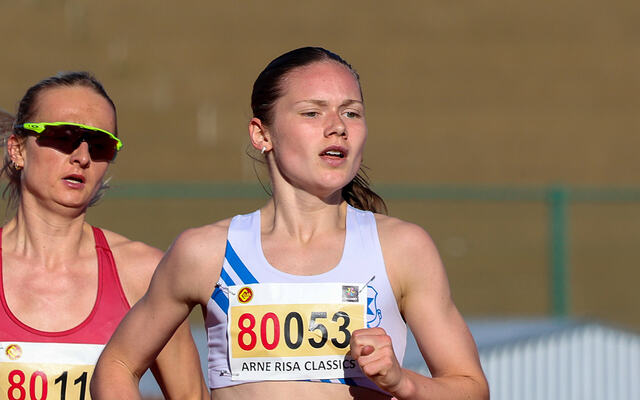 Marte Hovland er klar for junior-VM. På Hoved-NM håper talentet fra Vik på to finaler. Her ser vi henne under Arne Risa Classics tidligere i år. (Foto: Arne Dag Myking)