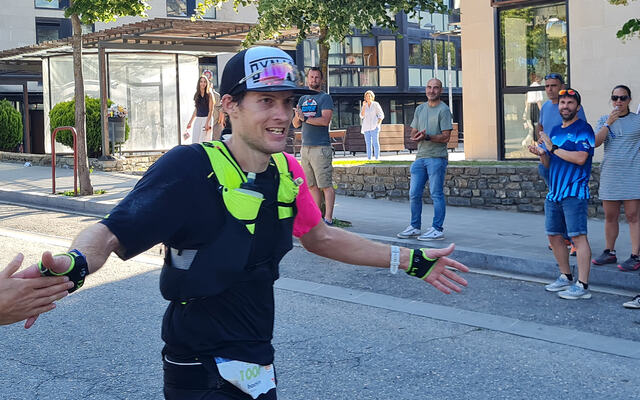 Sebastian Krogvig mot mål i Vielha etter 110 km. (Foto: privat)