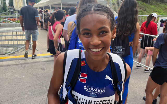 Venus Teffera løp 3000 meter under U18-EM i Slovakia lørdag. (Foto: Vestpress)