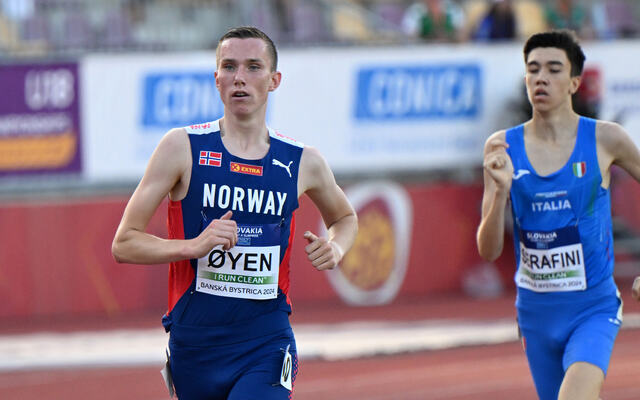 Magnus Øyen hadde ingen god dag i finalen på 1500 meter lørdag formiddag. (Foto: Vestpress)