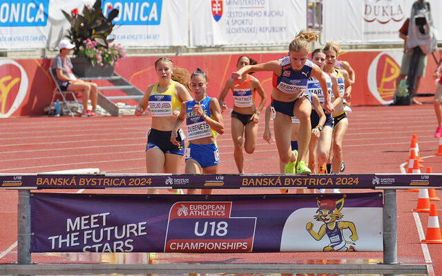 Astrid Cecilie Berntsen som ble europamester på 2000 m hinder under U18-mesterskapet i Slovakia forrige helg, er foreløpig tatt ut til å løpe 800 m i landskampen i Danmark. (Foto: Hilde Stokvold Gundersen)