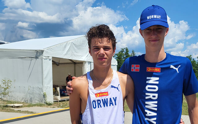 Lukas Buncic (t.v.) ble nummer fem og Philip Gulbrandsen ble nummer ni på søndagens 3000 meter i U18 EM. (Foto: Vestpress)