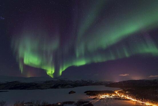 Nordlys over Porsanger. Foto: Porsanger kommune/Odd-Marcus Grøtte Pedersen