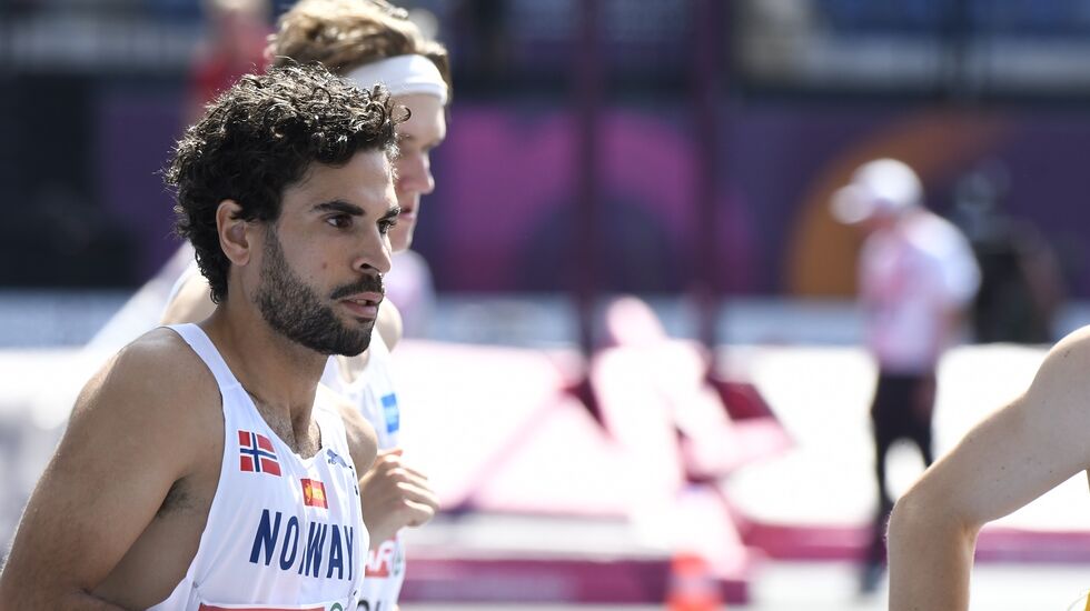 Jacob Boutera i norske farger under forsøksheatet på 3000 meter hinder under EM i Roma tidligere i sommer. (Foto: Bjørn Johannessen)