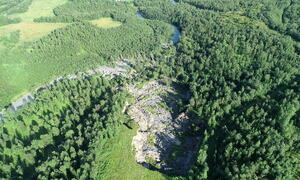 bilde fra skredområdet i Brennelv 31.7.2024. Foto: NVE/Porsanger kommune