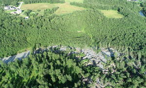 bilde fra skredområdet i Brennelv 31.7.2024. Foto: NVE/Porsanger kommune