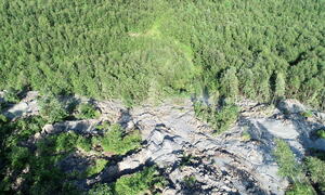 bilde fra skredområdet i Brennelv 31.7.2024. Foto: NVE/Porsanger kommune
