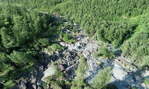 bilde fra skredområdet i Brennelv 31.7.2024. Foto: NVE/Porsanger kommune