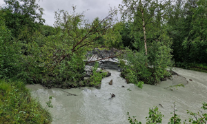 bilde fra skredområdet i Brennelv 1.8.2024. Foto: Porsanger kommune