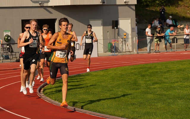 Lukas Buncic kunne dra heim fra Bodø med gull på 5000 m. Her ser vi han i aksjon på 1500 meteren der han ble nummer fem. (Foto: Einar Børve)