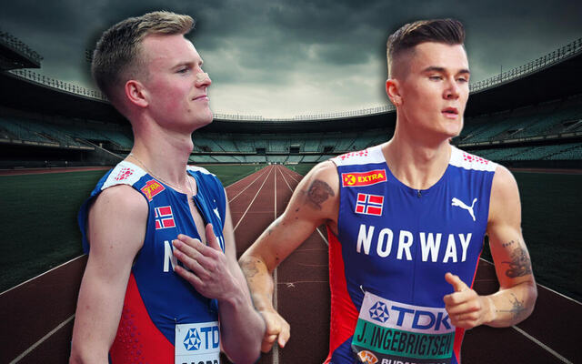 Både Narve Gilje Nordås og Jakob Ingebrigtsen kan glede seg til 1500 m-finalen på tirsdag. (Arkivfoto: Arne Dag Myking / Kollasje: Tom-Arild Hansen)