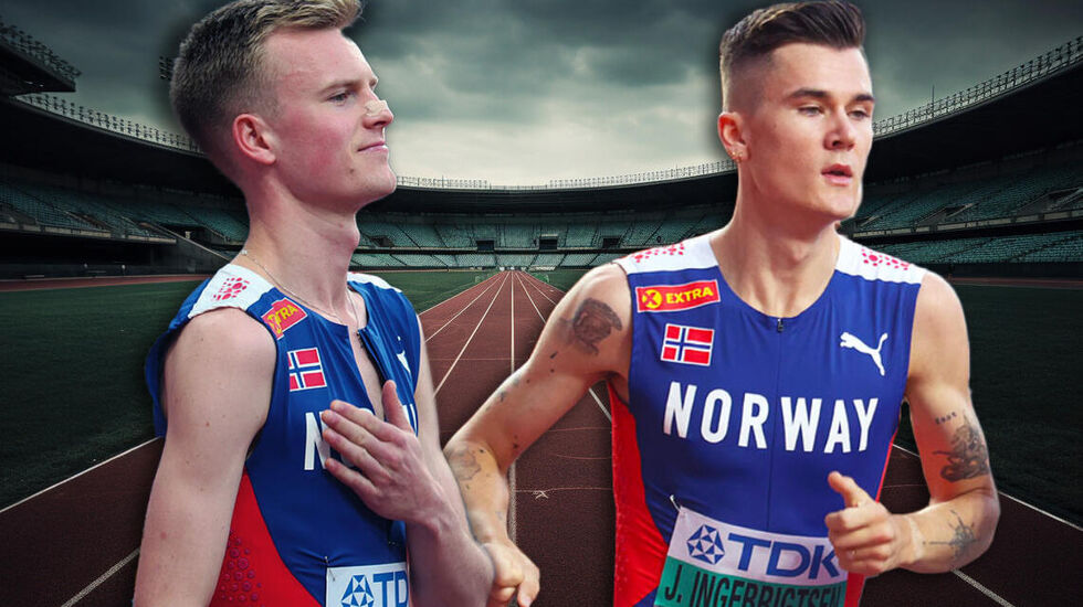 Både Narve Gilje Nordås og Jakob Ingebrigtsen kan glede seg til 1500 m-finalen på tirsdag. (Arkivfoto: Arne Dag Myking / Kollasje: Tom-Arild Hansen)