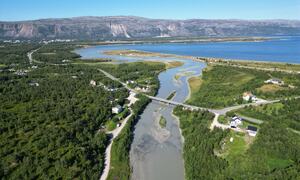 bilde fra skredområdet i Brennelv 7.8.2024. Foto: Porsanger kommune.