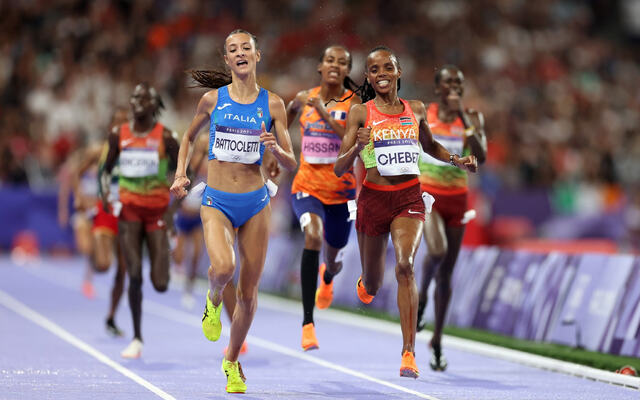 Beatrice Chebet vant foran Nadia Battocletti med Sifan Hassan på tredjeplass. (Foto: World Athletics)