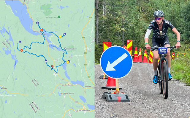 Øivind Bjerkseth fra Royal Sportsklubb ble herrevinner av 5 Topper. Her ser vi også løypekartet for den krevende utfordringen. (Foto: arrangør)