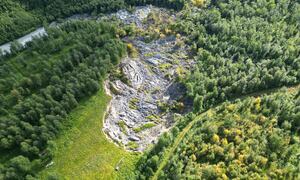 bilde fra skredområdet i Brennelv 12.8.2024. Foto: Porsanger kommune