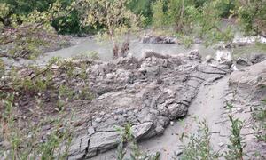 bilde fra skredområdet i Brennelv 15.8.2024. Foto: Porsanger kommune.