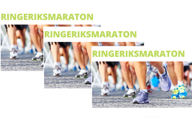 I Ringeriksmaraton kan man enten løpe hele maratondistansen alene eller man kan dele distansen opp som stafett med 2, 4 eller 8 etapper. (Illustrasjon: arrangør)