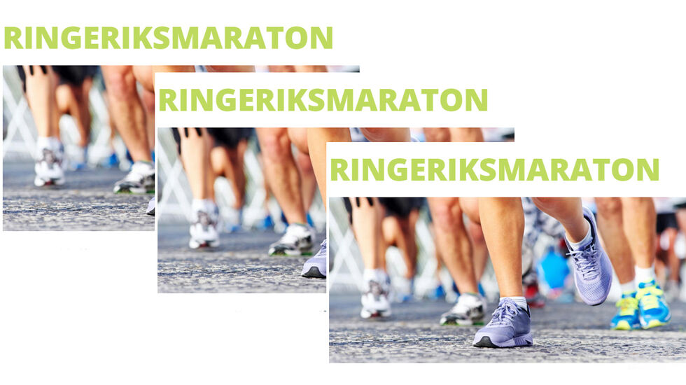 I Ringeriksmaraton kan man enten løpe hele maratondistansen alene eller man kan dele distansen opp som stafett med 2, 4 eller 8 etapper. (Illustrasjon: arrangør)