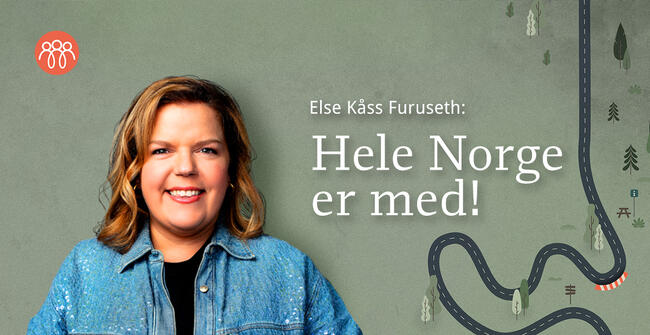 Else Kåss Furuseth smiler på en plakat