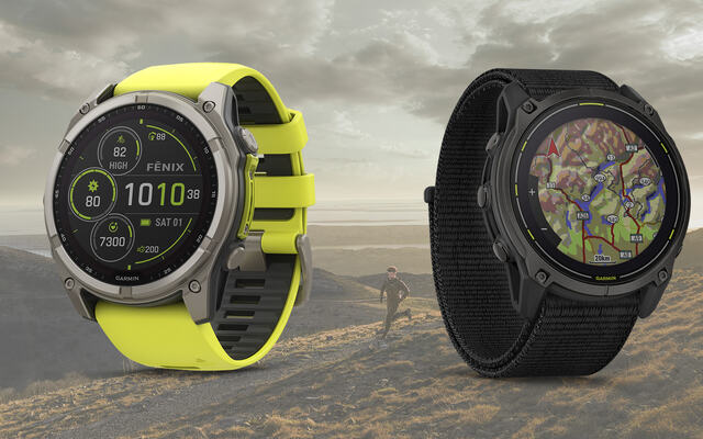 Garmin Fenix 8 (til venstre) og Enduro 3 (til høyre) ble lansert denne uka. (Alle foto: Garmin)
