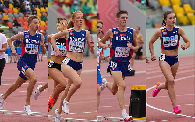 Håkon Moe Berg, Andrea Nygård Vie, Andreas Fjeld Halvorsen og Marte Hovland kjempet alle om en finaleplass i U20-VM. (Alle foto: Einar Børve)