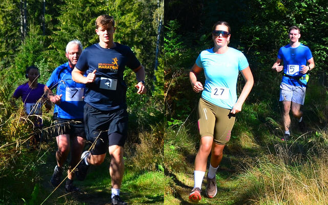 Totalt 93 deltok i Kick-løpet lørdag. Startnr. 9 er Martin Hannevold, mens startnr. 27 er Sara Kittelsen. Sistnevnte vant for øvrig kvinneklassen på 7,5 km. (Alle foto: arrangøren)