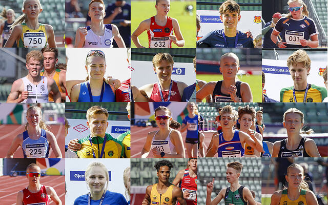 Dette er de som nå er ungdomsmester på mellomdistanse: Wilma Torbjørnsson, Sondre Haukanes, Dagmar Maria de Lie, Karl Oraug Rygh, Tiril Hansen Sandberg, Lars Lystad Svorkdal, Ronja Malene Indrearne Furevik, Lars Johansson Hauge, Tuva Alme, Philip Storm Regbo Gulbrandsen, Helene Monsen, Teodor Hansen, Amanda Rørvik, Sverre Hansen Munkvold, Selma Alison Boesen Skisaker, Kristoffer Randall, Vilde Sofie Torvund, Haakon Kamlesh Heltzer Sørstad, Emanuel Aarseth, Tuva Anna Isabell Forsbacka. (Alle foto: Torbjørn Fjellheim)
