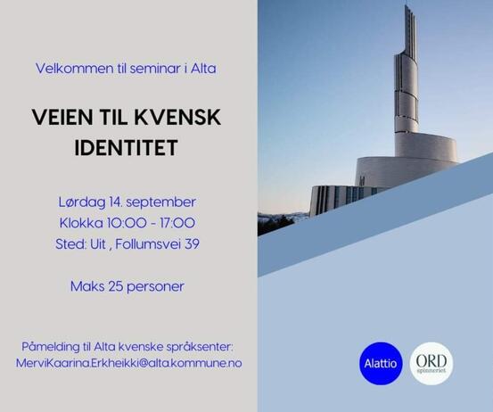 Plakat om seminar i Alta 14. september 2024