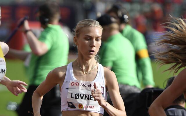 Anne Gine Løvnes har som 21-åring etablert seg som en av landets beste mellomdistanseløpere. Her ser vi henne under årets Bislett Games. (Foto: Bjørn Johannessen)