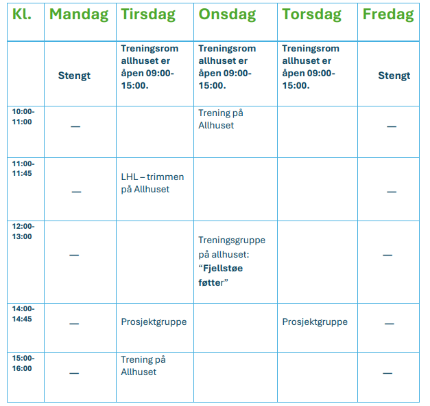 Aktivitetskalender høst 2024