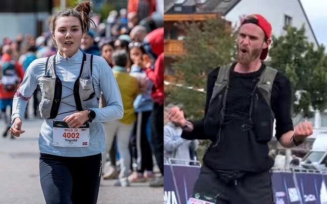 Yngvild Kaspersen og Are Fetveit triumferte under krevende løpsforhold i Sveits. (Foto fra Wildstrubel by UTMB's facebookside)
