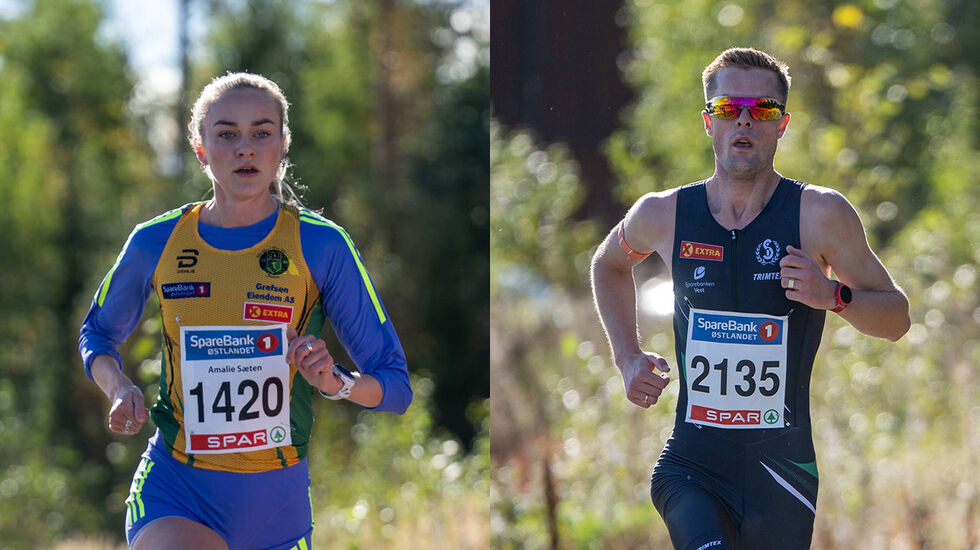 Amalie Sæten og Filip Ingebrigtsen stakk av gårde med gullmedaljene i tidenes første norske mesterskap i 5 km gateløp. (Foto: Samuel Hafsahl)