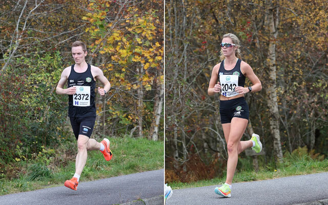 Både Morten Gjendem og Kristine Dommersnes hadde ei trygg luke bakover til konkurrentane i Djupadalten. (Foto: arrangøren)