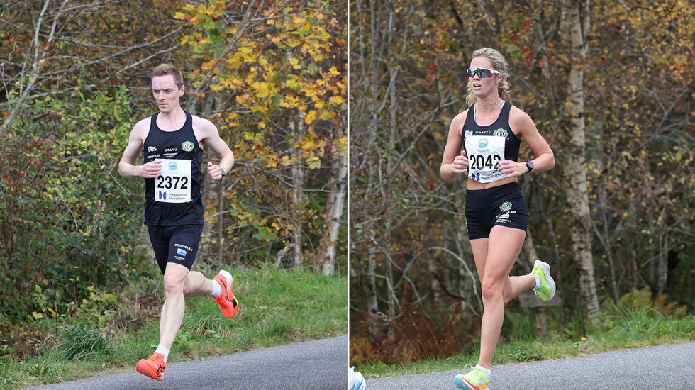Både Morten Gjendem og Kristine Dommersnes hadde ei trygg luke bakover til konkurrentane i Djupadalten. (Foto: arrangøren)