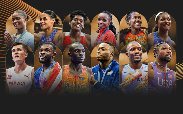 Seks kvinner og seks menn er av World Athletics nominert i kategorien baneløp. (Foto: World Athletics)