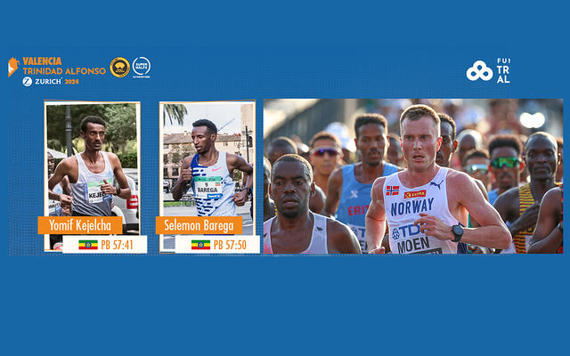 Sondre Nordstad Moen står på arrangørens liste over favoritter på Valencia halvmaraton, som en av dem som har en personlig bestetid på distansen under 1 time. (Foto: arrangørillustrasjon/Arne Dag Myking)