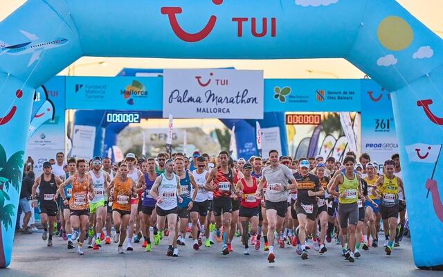 TUI Palma Marathon på Mallorca er et populært løp som i 2024 hadde rundt 1000 løpere på maraton, 4000 på halvmaraton og vel 2000 på den korteste distansen på 9 km. (Foto: Arrangør)