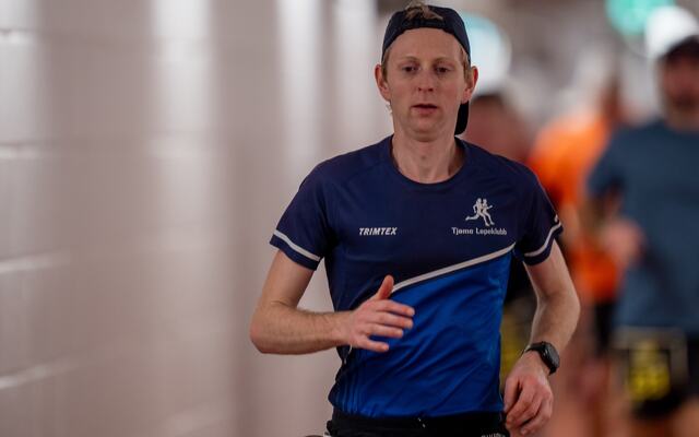 John F. Jahre i føringen etter 6 timer i kjelleren på Bislett. (Foto: Samuel Hafsahl)