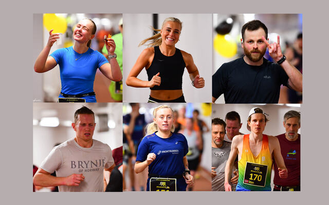 Se bilder av løperne som tilbragte lørdagen med å løpe rundt og rundt på innendørsbanen på Bislett. (Alle foto: Per Gustafsson, montasje: Arne Dag Myking)