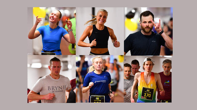 Se bilder av løperne som tilbragte lørdagen med å løpe rundt og rundt på innendørsbanen på Bislett. (Alle foto: Per Gustafsson, montasje: Arne Dag Myking)