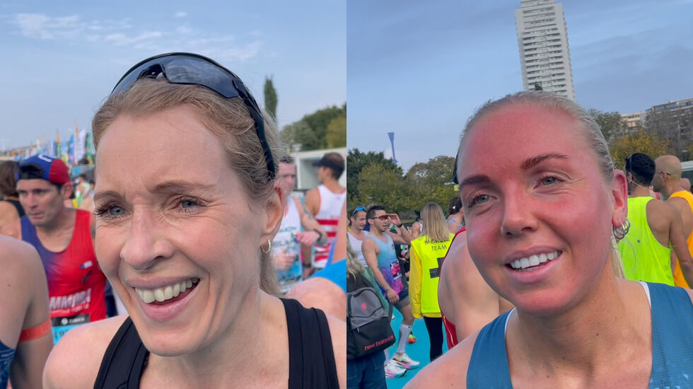 Silje Eklund og Marte Mæhlum Johansen var de to beste norske kvinnene i Valencia Marathon. Silje er en rutinert maratonløper som har vært norgesmester på distansen. Marte er tidligere  langrennsløper som nå debuterte på maraton. (Foto: Arne Dag Myking)