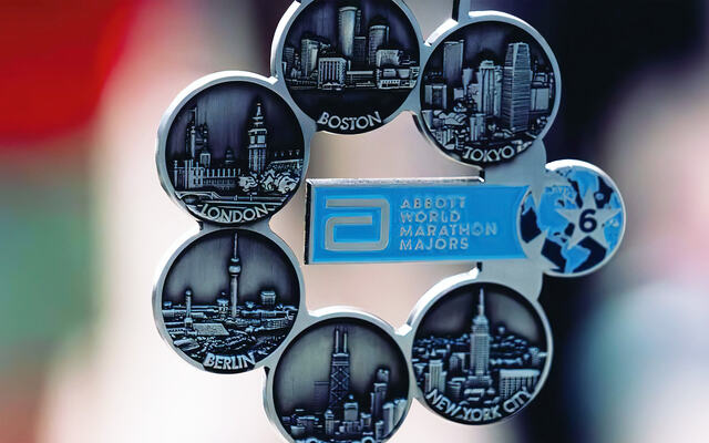 Den gjeve medaljen. (Foto: worldmarathonmajors.com)