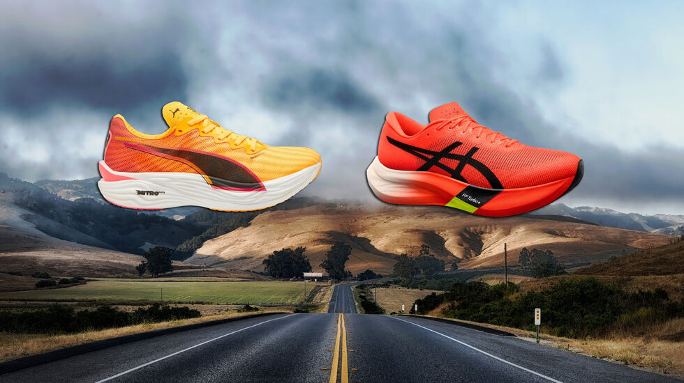 Hvilken supersko er best? Puma Deviate Nitro Elite 3 eller Asics Metaspeed Edge Paris? (Foto: Puma/Asics/Pixabay. Montasje: Bjørn Johannessen)