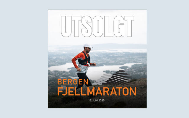 Bergen Fjellmaraton er så populært at det blir utsolgt med det samme startplassene legges ut for salg. (Illustrasjon fra Bergen Fjellmaratons sider)