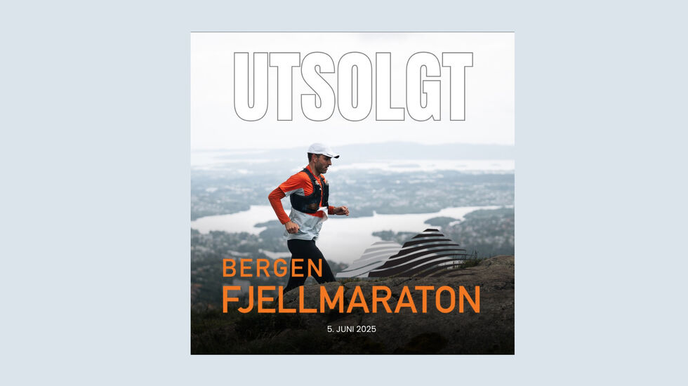 Bergen Fjellmaraton er så populært at det blir utsolgt med det samme startplassene legges ut for salg. (Illustrasjon fra Bergen Fjellmaratons sider)