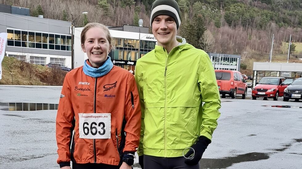 De to vinnerne på 10 km, Janne Elin Vatnaland og Bjorn Sether Wastvedt. Foto: Sigbjørn Lerstad
